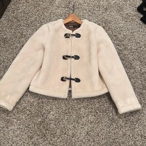 Zara Off-White Toggle Coat